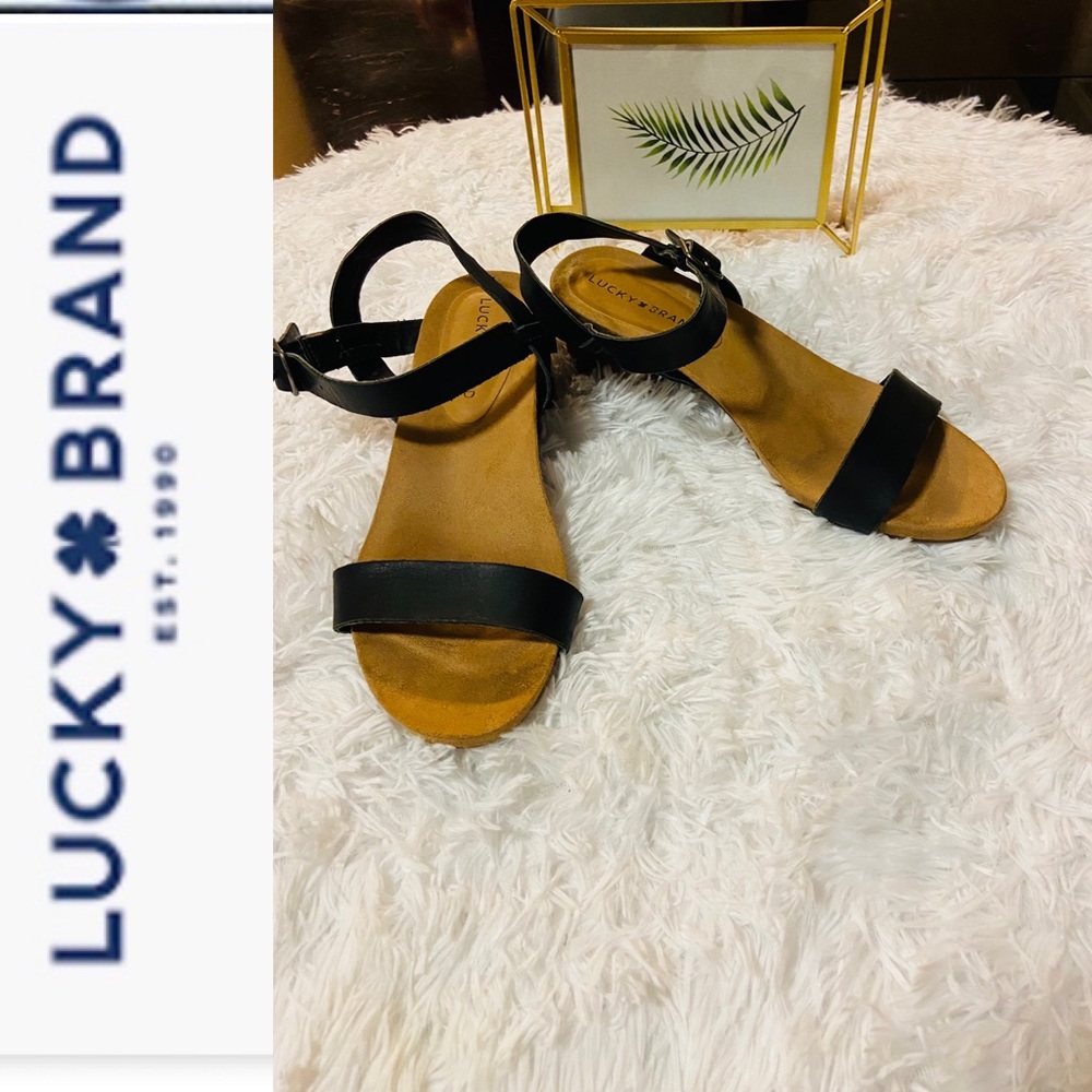 Lucky Brand Black Sandal Size 8